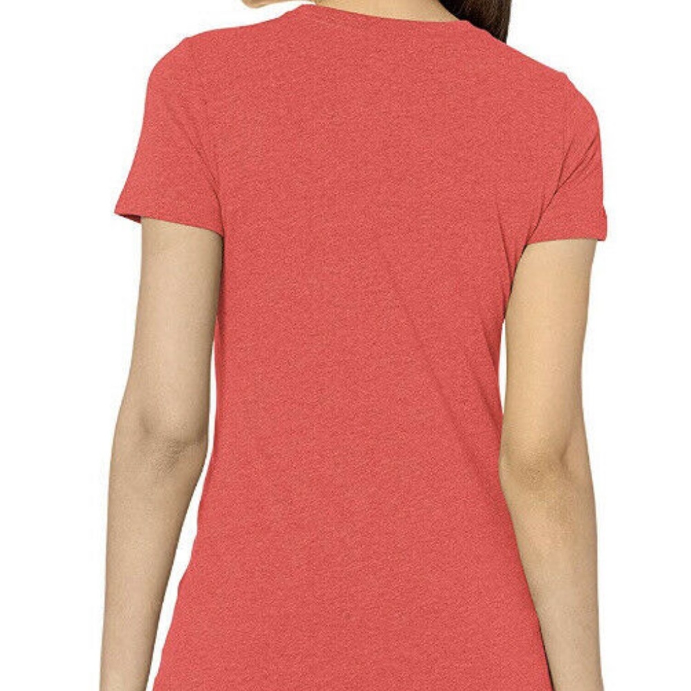 Clementine Women’s Triblend Crew Neck T-Shirt Red - Picture 3 of 3